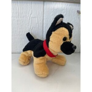 First and Main Wuffles Shepard Plush Dog Stuffed Animal Red Collar